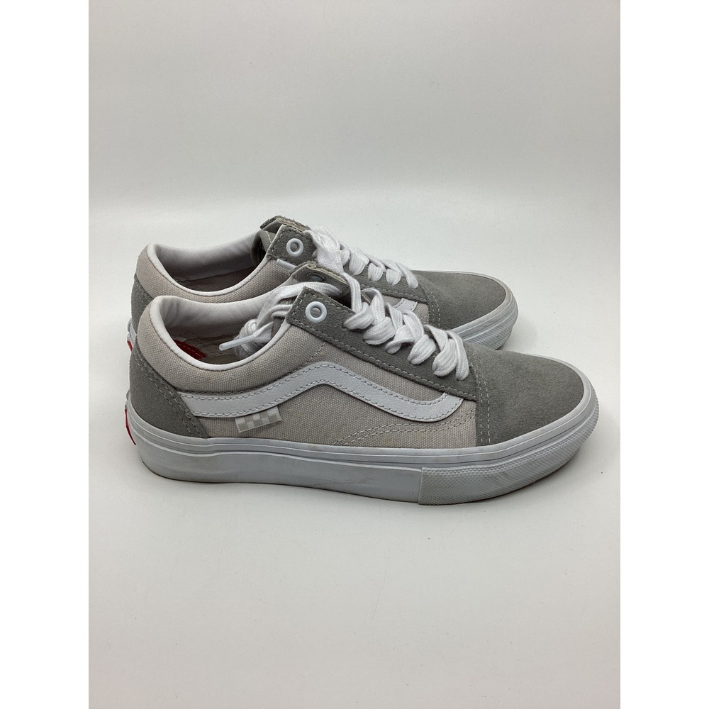 Vans Skate Old Skool Grey White Suede Canvas PopCush Sneakers Mens 4.5 Womens 6 - Picture 2 of 7